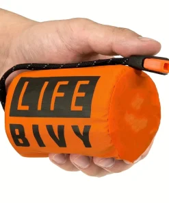 Alternative view of Emergency Mylar Survival Sleeping Bag – Waterproof Thermal EDC Bivvy Sack (Orange)