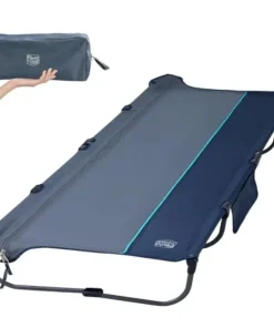 20-Second Quick Setup Aluminum Folding Camping Cot – Zipper Closure & Carry Bag