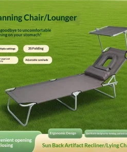 Lightweight Foldable Camping Cot – Portable Aluminum Frame Elevated Single Outdoor Bed