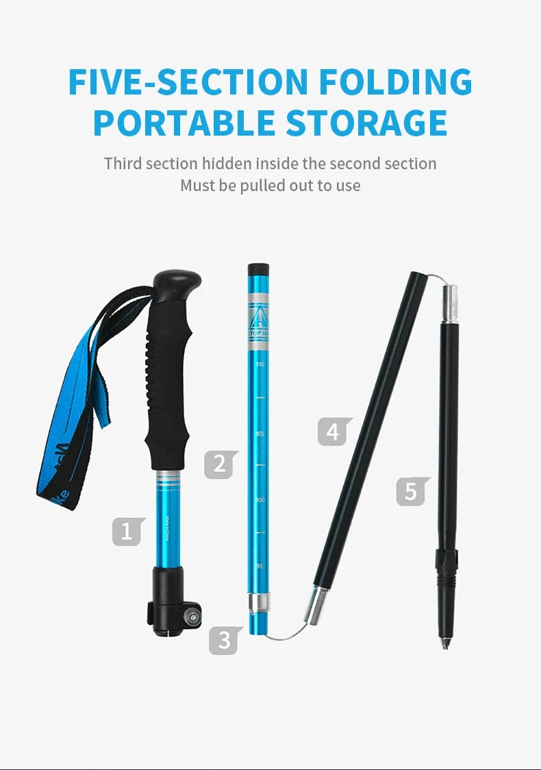 Ultralight Folding Trekking Pole – Adjustable Aluminum Hiking Walking Stick for Camping & Backpacking - Image 9