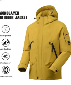 Unisex Waterproof Windbreaker Rain Jacket – Breathable Outdoor Coat for Hiking, Climbing & Camping