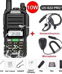 UV-S22 PRO V2 IP68 Waterproof Dual Band Ham Radio Walkie Talkie with 50KM Range (Upgraded UV9R UV5R Pro)