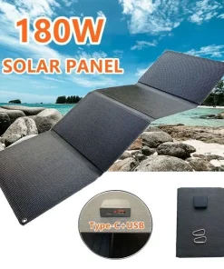 180W Foldable Solar Panel USB+Type-C Solar Charger | Portable Waterproof Solar Cell for Outdoor Mobile Power during Camping and Hiking