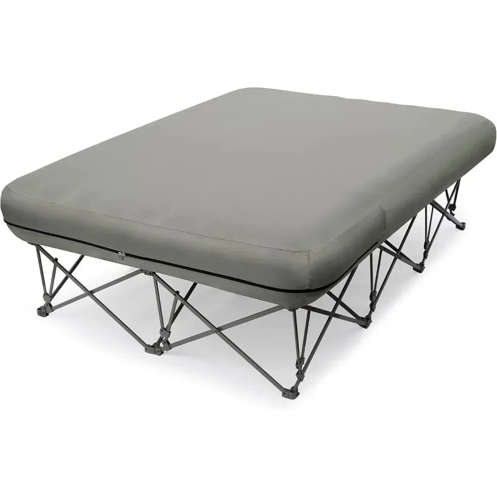 2-Person Camping Cot with Inflatable Air Mattress – Folding Bed with 500 lb Capacity & Carry Bag for Camping & Home Use