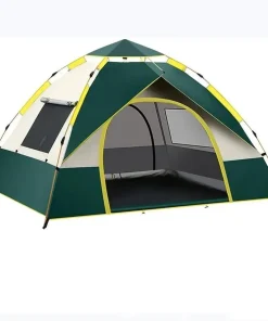 3-4 Person Instant Pop-Up Tent - Waterproof Automatic Camping Tent with Fiberglass Poles for Family Outdoor Adventures