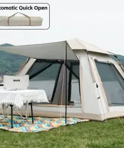 5-8 Person Automatic Quick-Open Camping Tent – Waterproof 600D Oxford with Rainfly