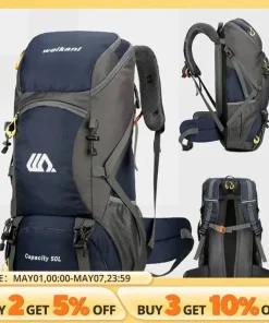 Alternative view of 50L Travel Backpack - Waterproof Camping Rucksack for Men and Women