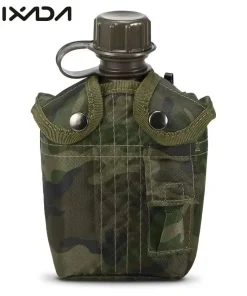 1L Military Tactical Water Bottle Set – BPA-Free Canteen with Felt Pouch & Cup for Camping, Hiking & Survival