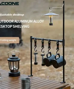 Alternative view of Portable Aluminum IGT Lantern & Gear Hanging Stand with Detachable Shelf