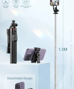 Portable Selfie Stick Tripod with Bluetooth Remote & 360° Phone Holder