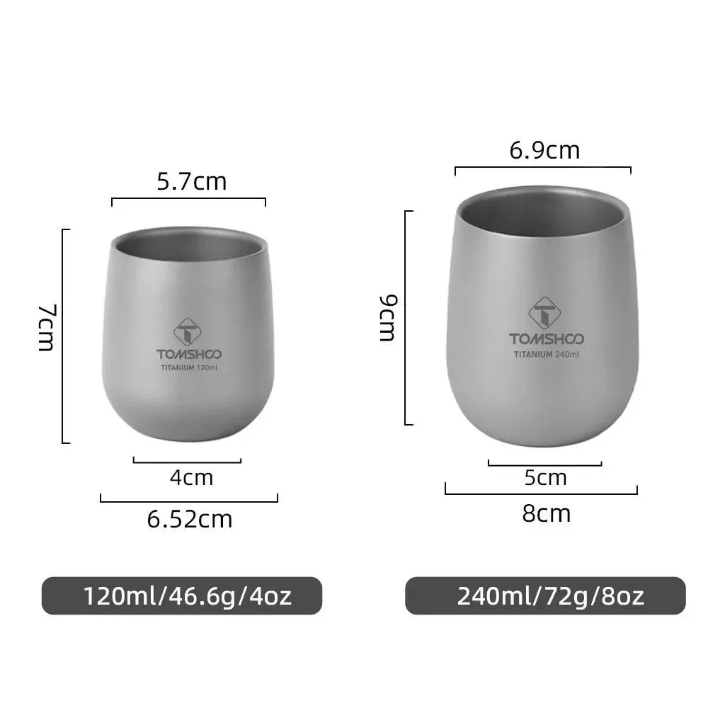Titanium Insulated Double Wall Drink Cup for Outdoor Camping and Hiking - Image 3