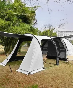 Alternative view of 5-8 Person Blackout Tunnel Tent with Canopy – UPF100 Waterproof Family Camping Shelter