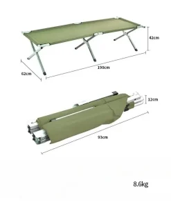 Ultralight Aluminum Alloy Camping Cot – Foldable Portable Sleeping Bed for Hiking, Picnic & Outdoors