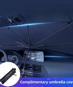 Windshield SunShade Umbrella – Hemmed Edge Car Sun Protection, Front Window Sun Shade (4 Sizes)